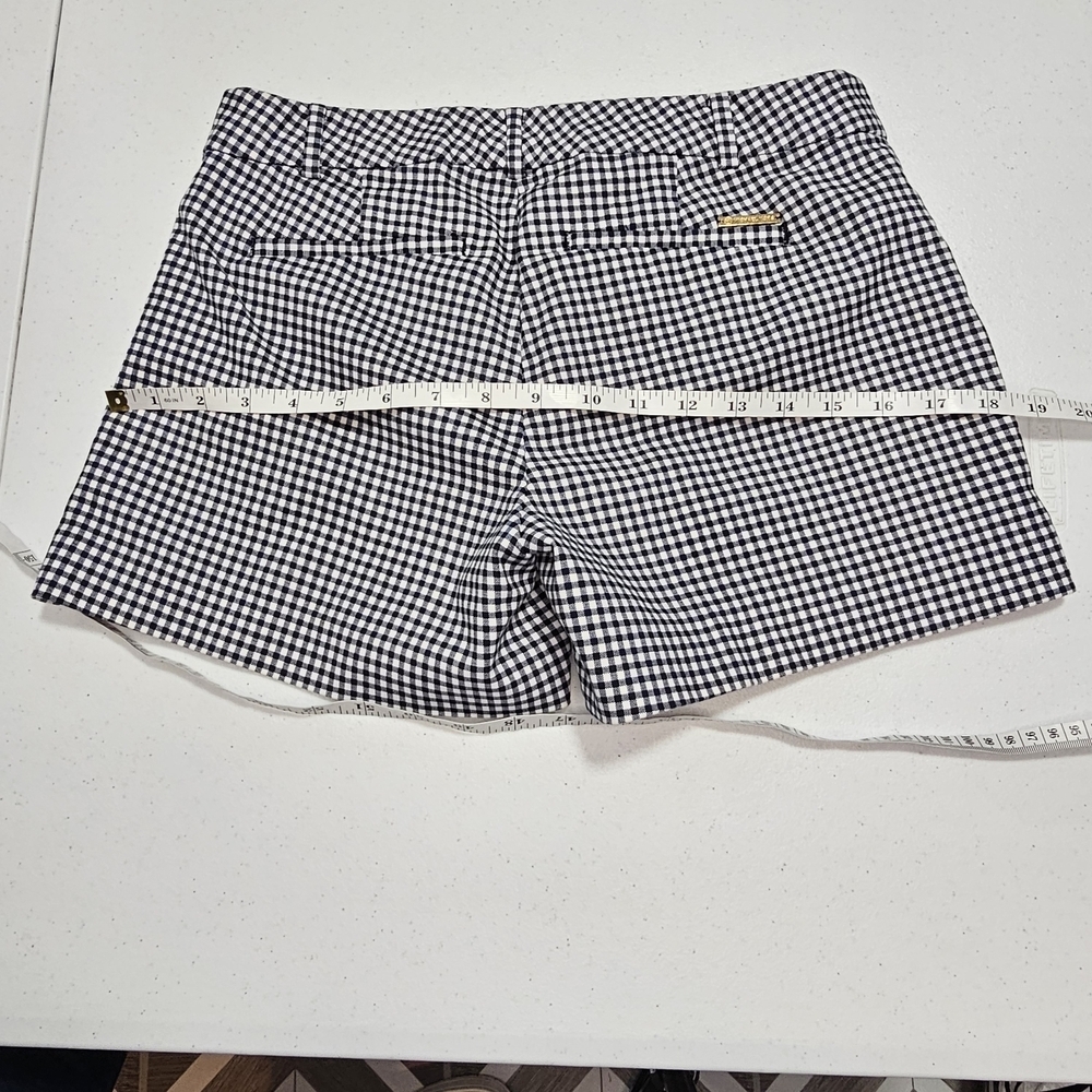 Michael Kors Gingham Checked Mid-rise Women’s Shorts Black White - Picture 9 of 11